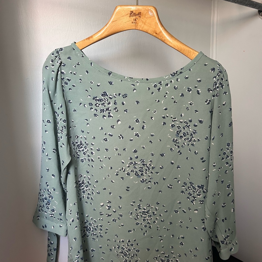Floral Green Blouse